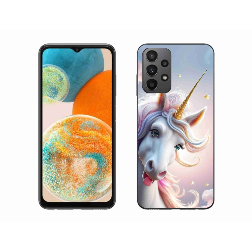 Zselés borítás mmCase Samsung Galaxy A23 4G/5G készülékhez - vidám egyszarvú