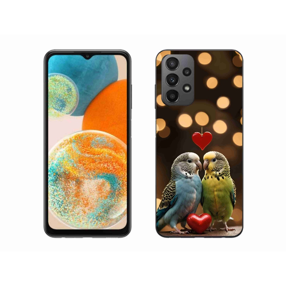 Gél borítás mmCase Samsung Galaxy A23 4G/5G készülékhez - szerelmes papagájok