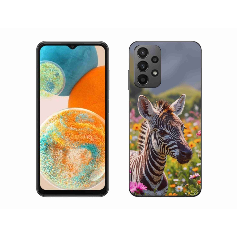 Zselés borítás mmCase Samsung Galaxy A23 4G/5G készülékhez - zebra a réten