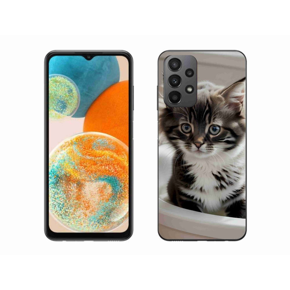 Zselés borítás mmCase Samsung Galaxy A23 4G/5G készülékhez - kíváncsi cica