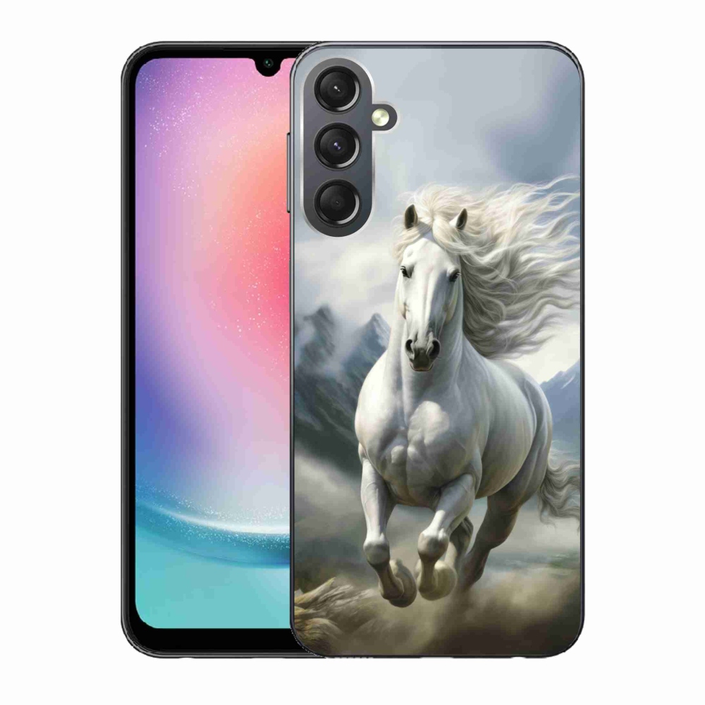Gél borító mmCase Samsung Galaxy A24 - futó fehér ló 3