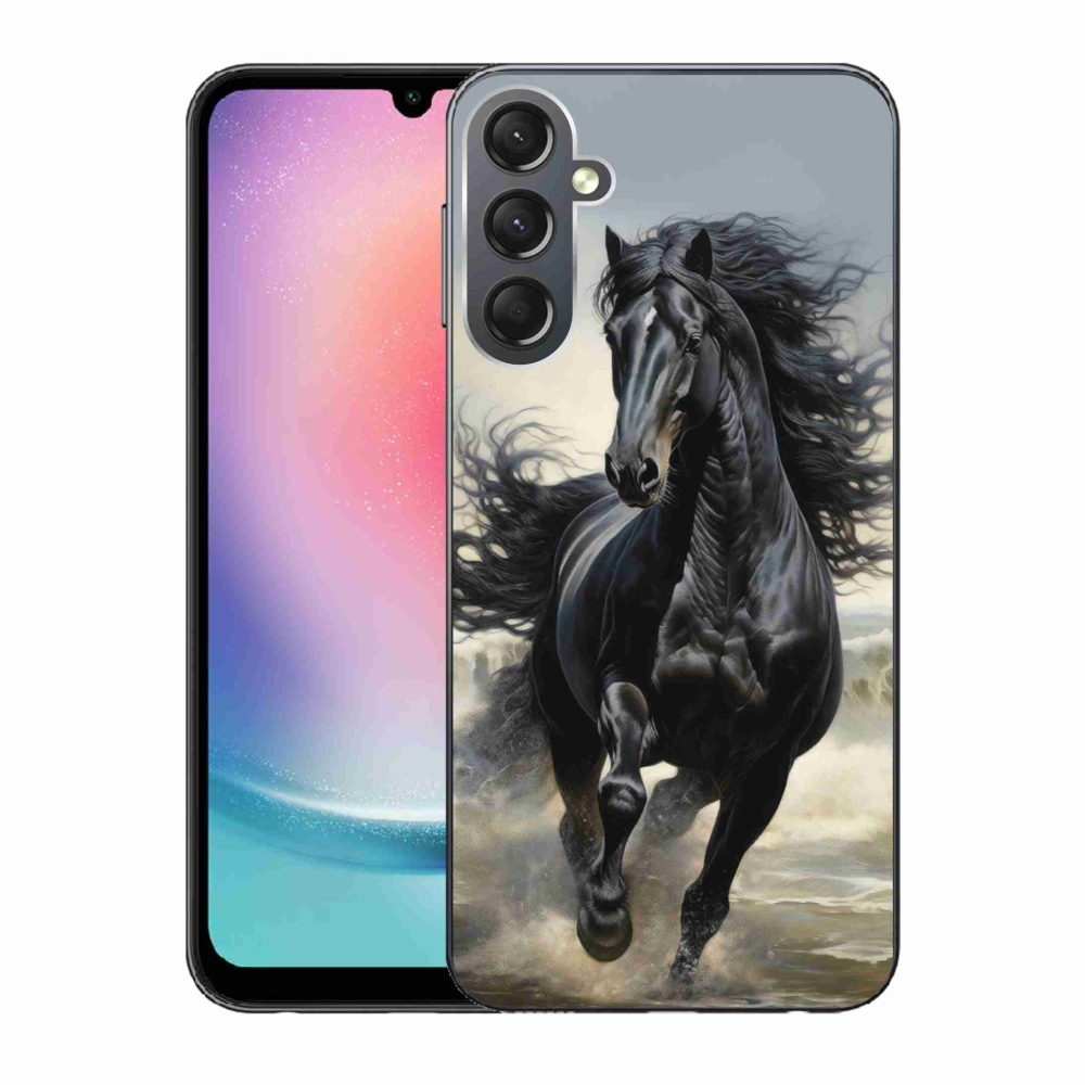 Gél borítás mmCase Samsung Galaxy A24 - futó fekete ló