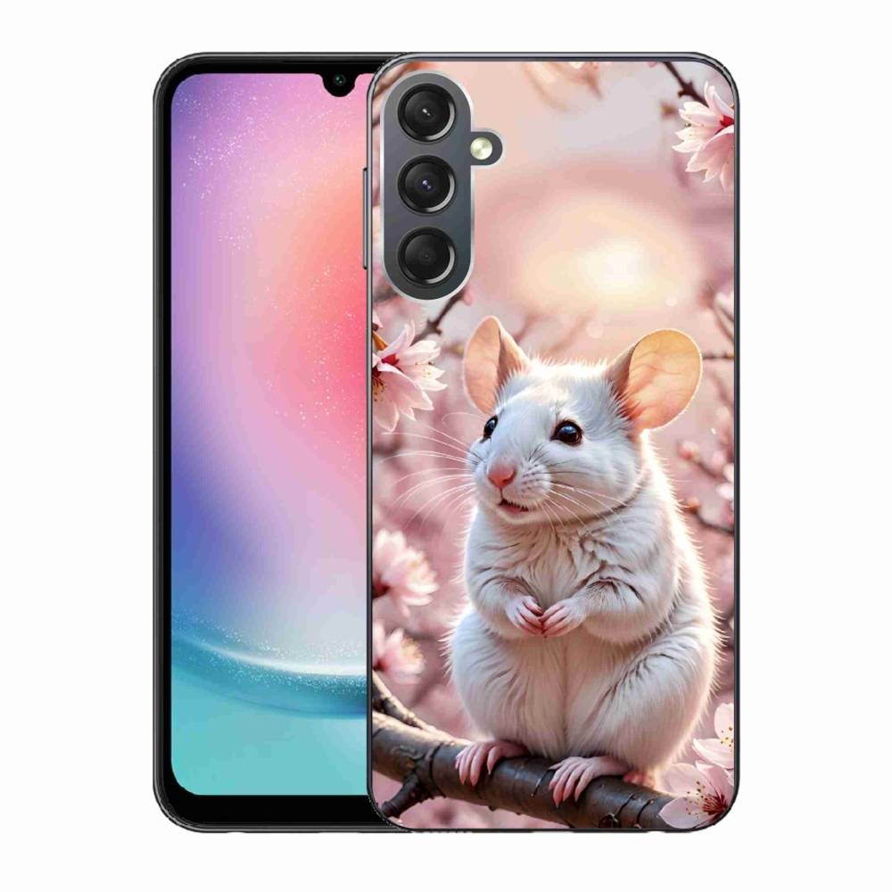 Zselés borítás mmCase Samsung Galaxy A24 készülékhez - fehér egér az ágon