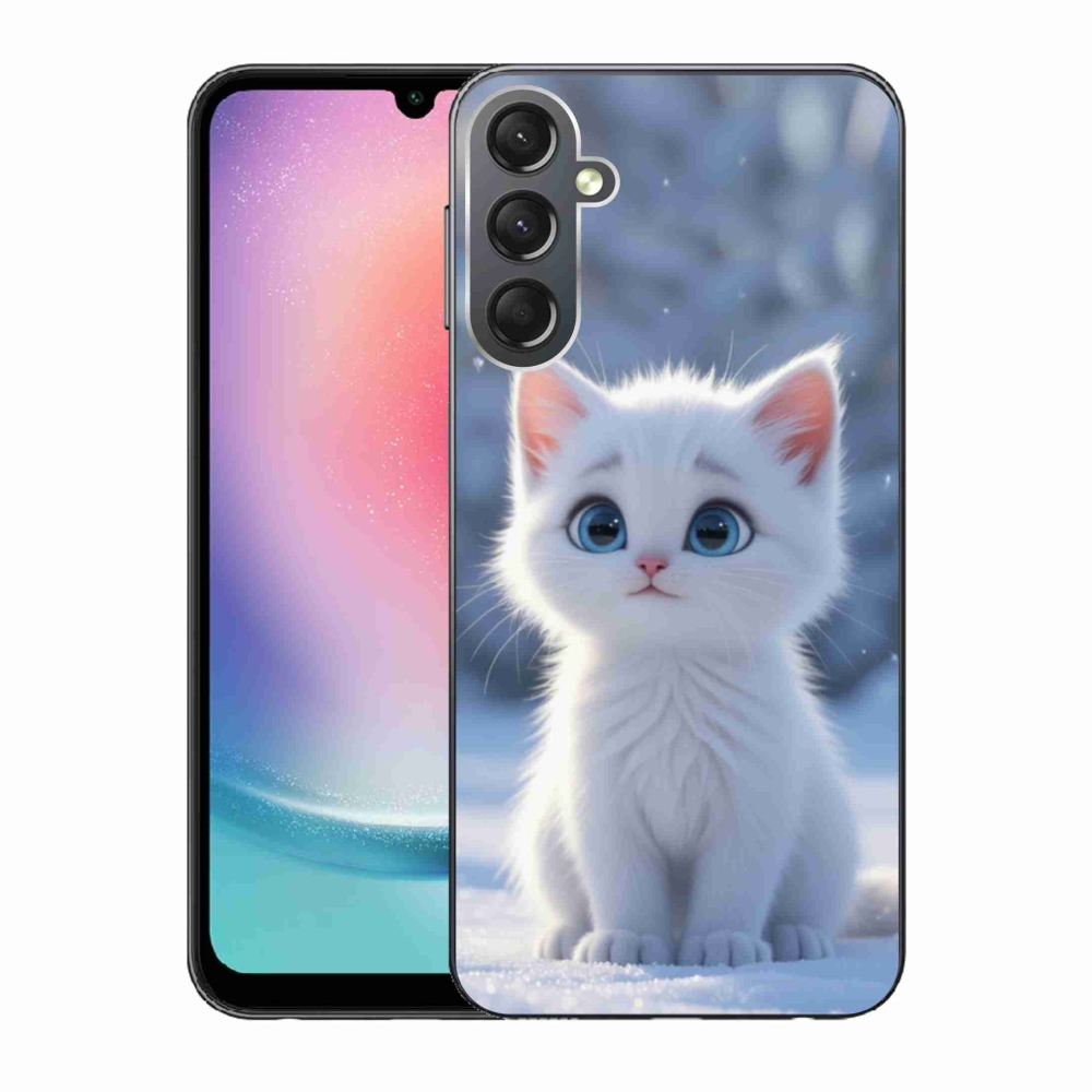 Gél védőhuzat mmCase Samsung Galaxy A24 készülékhez - fehér cica 3