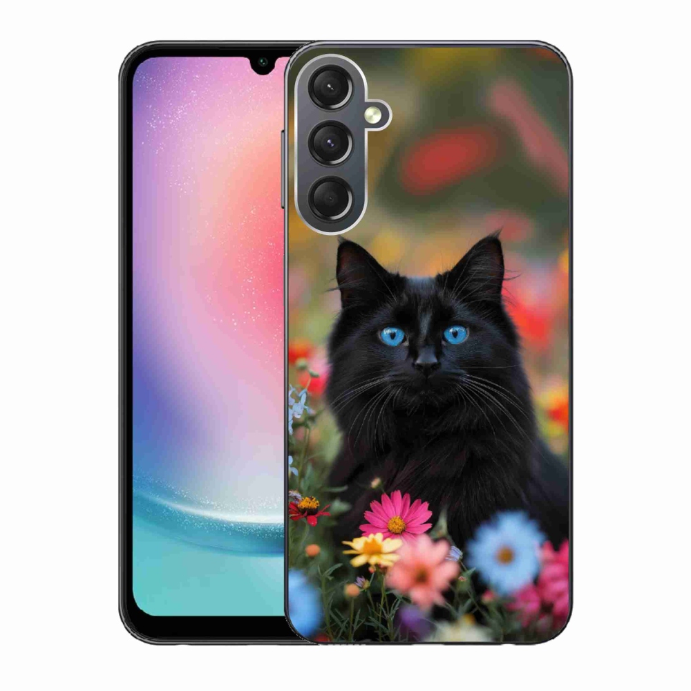 Gél védőhuzat mmCase Samsung Galaxy A24 - fekete cica 4