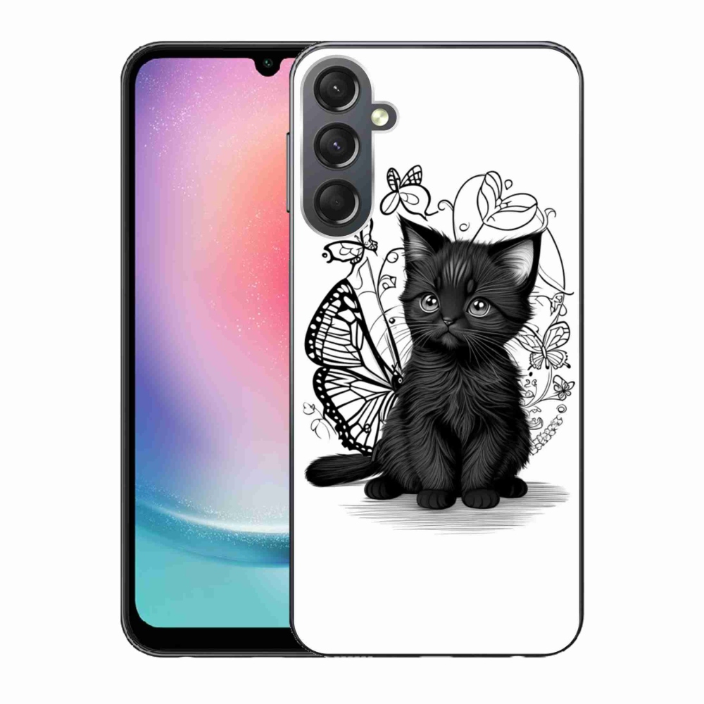 Gél védőhuzat mmCase Samsung Galaxy A24 készülékhez - fekete cica