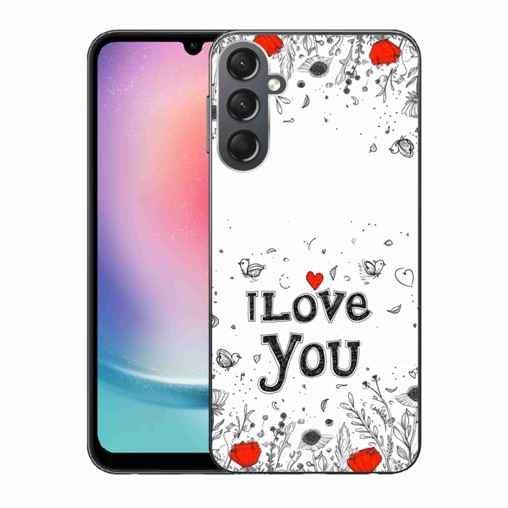 Gél borítás mmCase Samsung Galaxy A24 - I love you fehér háttérrel