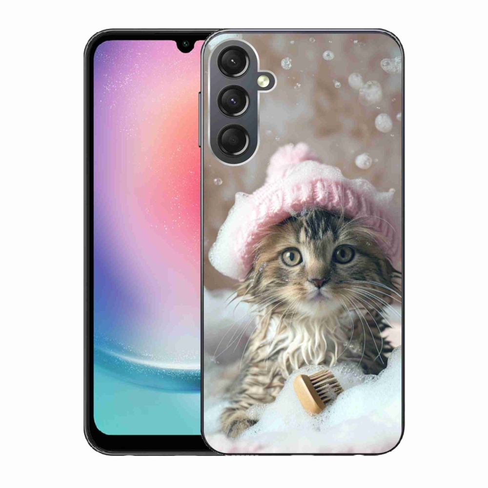 Gél borítás mmCase Samsung Galaxy A24 készülékhez - cica és fürdő