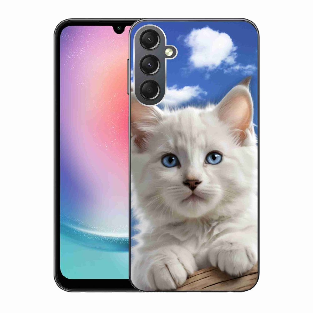 Gél borítás mmCase Samsung Galaxy A24 készülékhez - cica és felhők