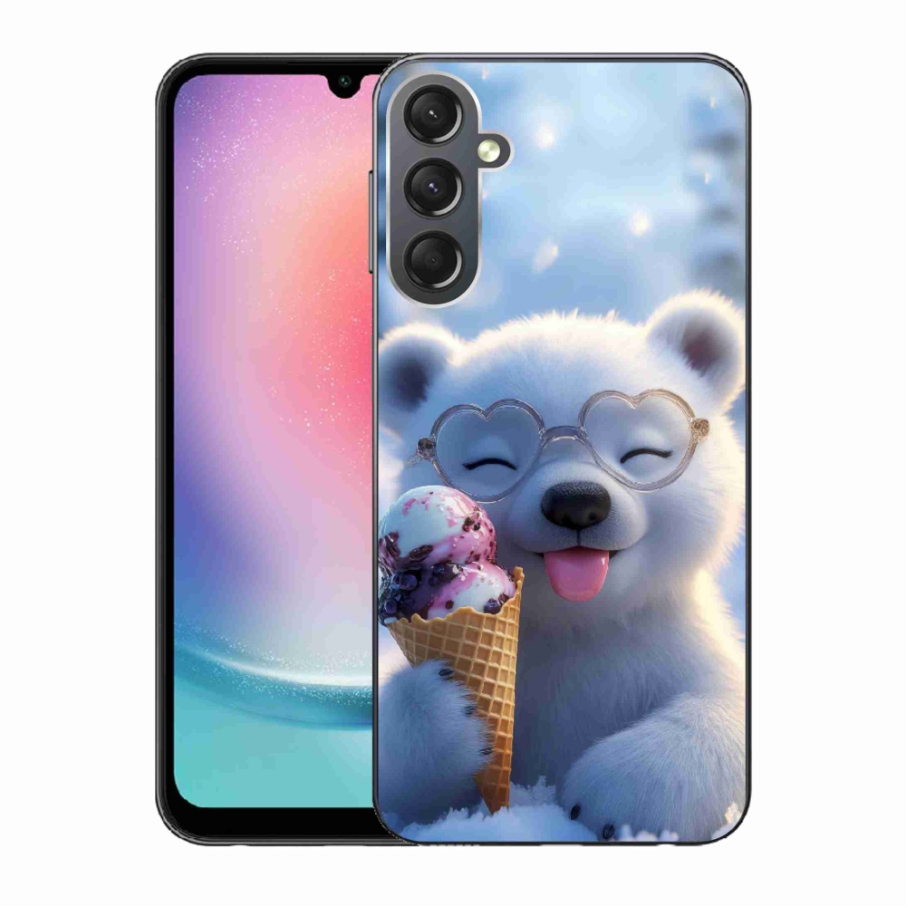Gél borítás mmCase Samsung Galaxy A24 készülékhez - mackó fagylalttal