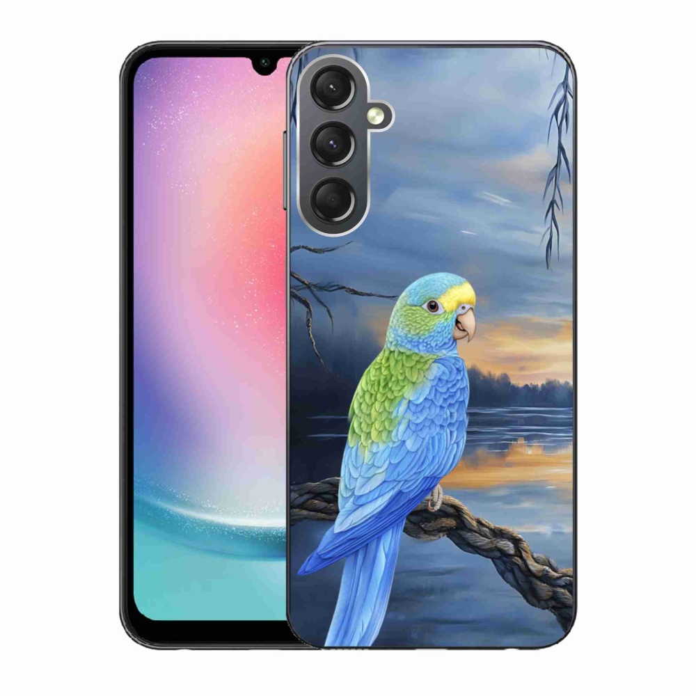 Zselés borítás mmCase Samsung Galaxy A24 készülékhez - kék papagáj