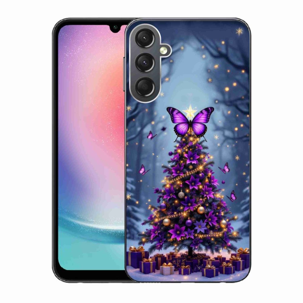 Gél borítás mmCase Samsung Galaxy A24 készülékhez - pillangó karácsonyfa