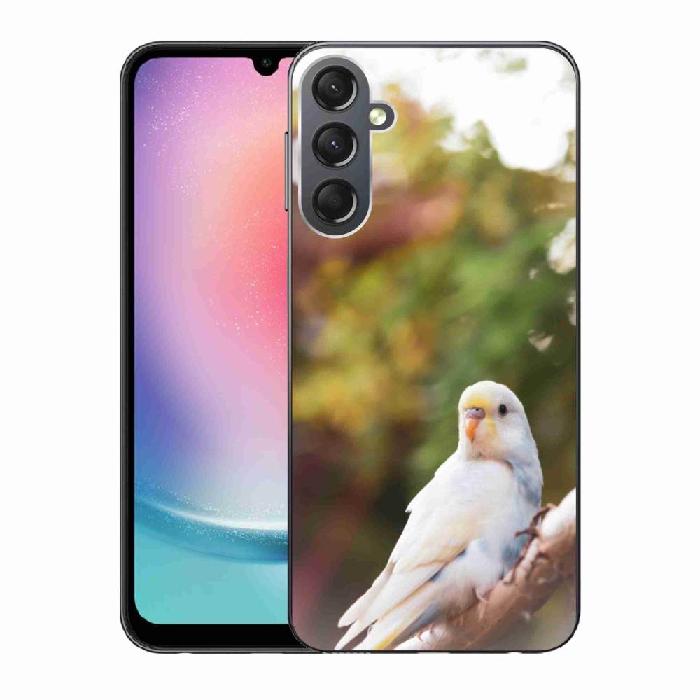 Zselés borítás mmCase Samsung Galaxy A24 készülékhez - papagáj andulka fehér