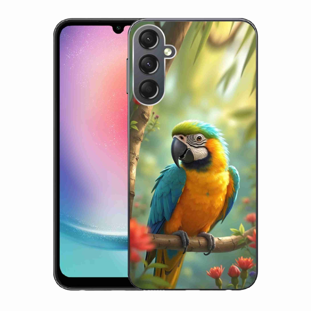 Gél borítás mmCase Samsung Galaxy A24 készülékhez - papagáj ara kék és sárga