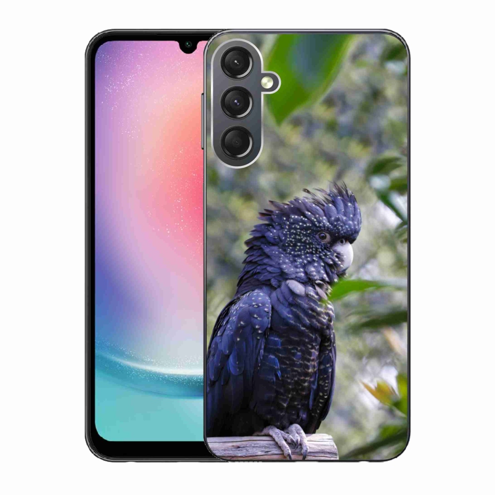 Zselés borítás mmCase Samsung Galaxy A24 készülékhez - papagáj kakadu fekete