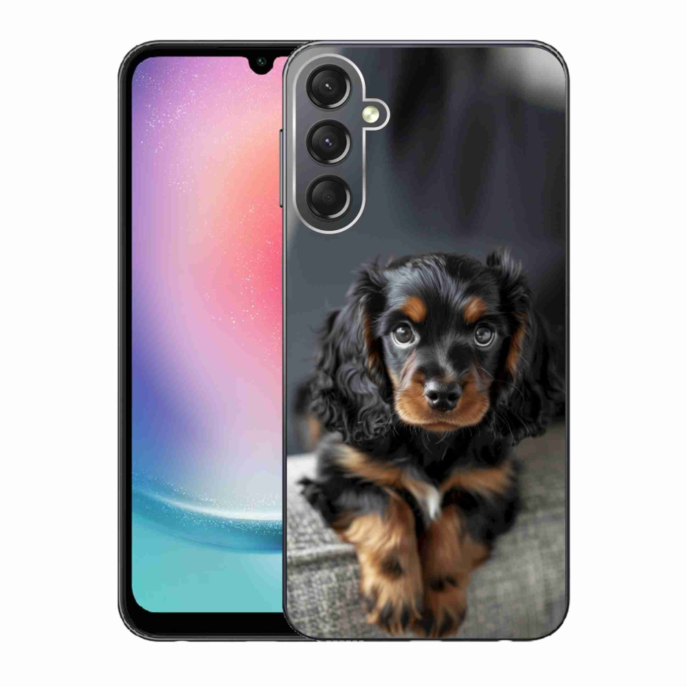 Gél borítás mmCase Samsung Galaxy A24 készülékhez - aranyos hosszúszőrű tacskó