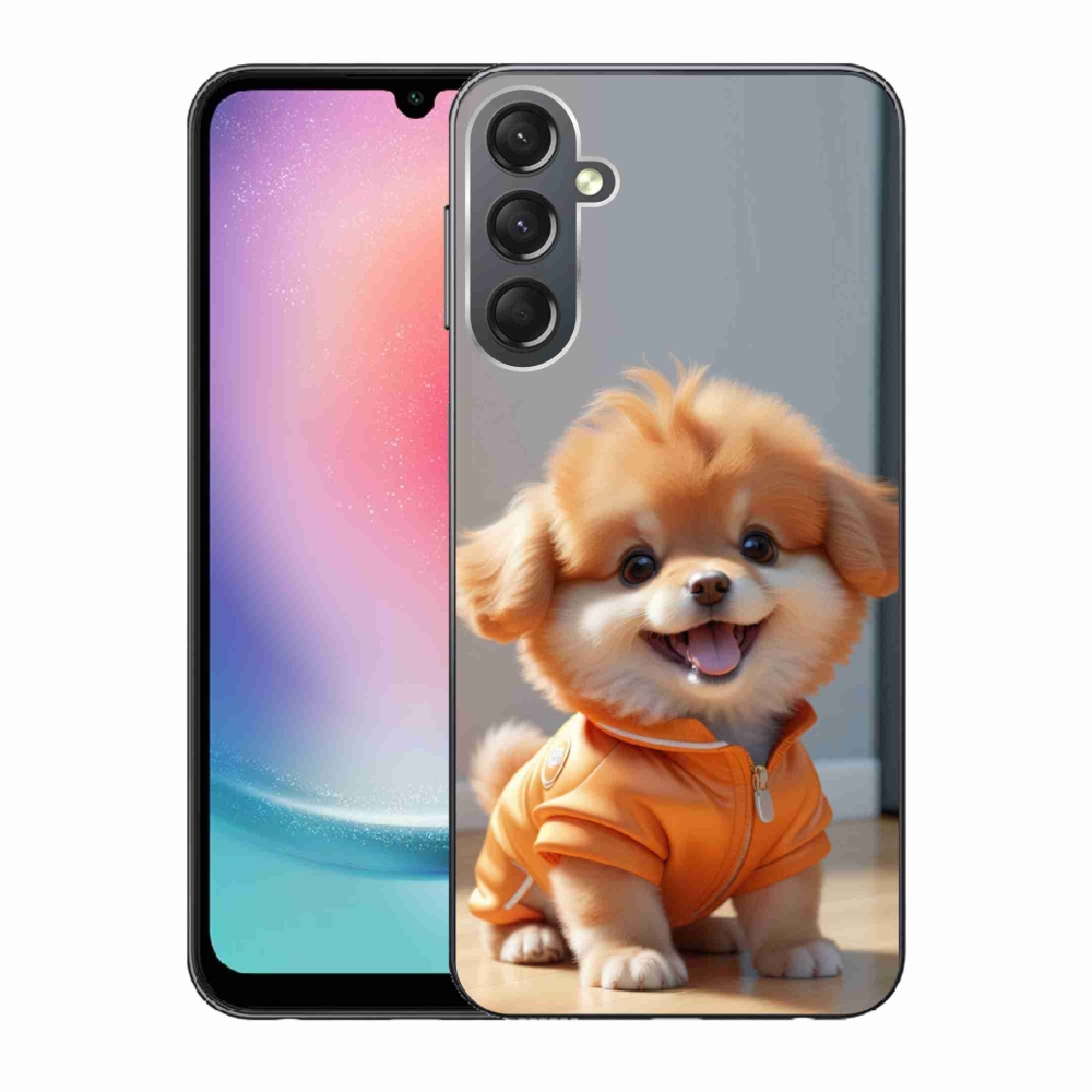 Zselés borítás mmCase Samsung Galaxy A24 készülékhez - aranyos pomerániai pulóverben