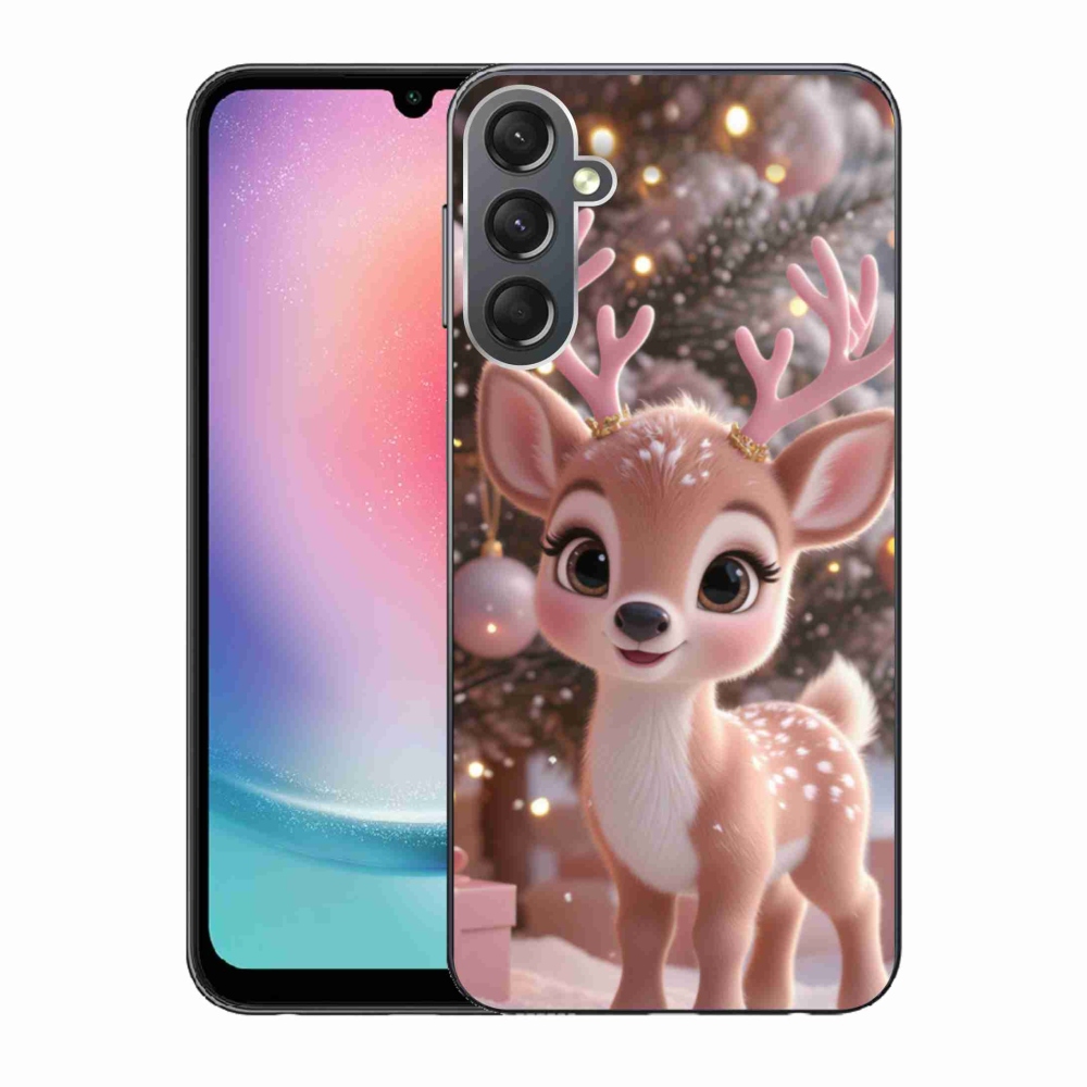 Gél borítás mmCase Samsung Galaxy A24 készülékhez - aranyos rénszarvas