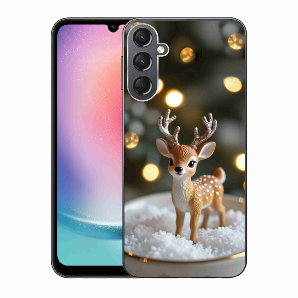 Gél borítás mmCase Samsung Galaxy A24 készülékhez - aranyos karácsonyi szarvasok