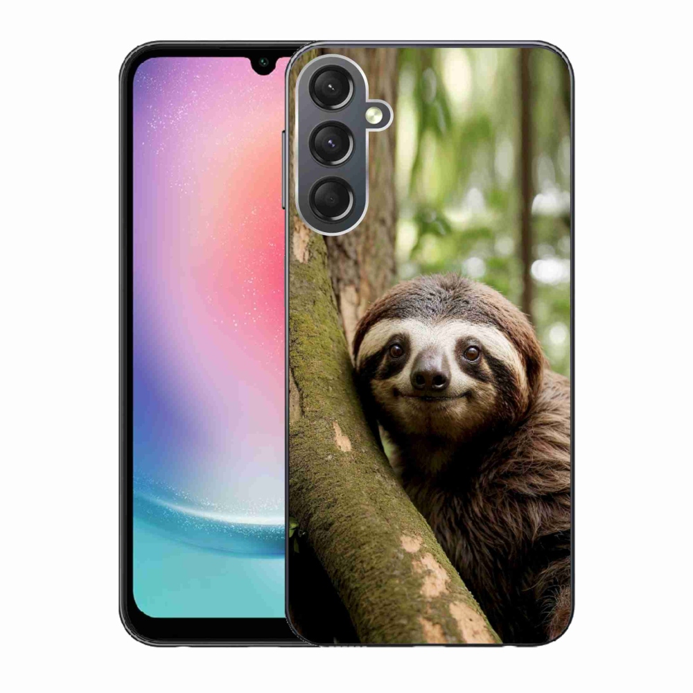 Gél borítás mmCase Samsung Galaxy A24 készülékhez - mosolygó lajhár