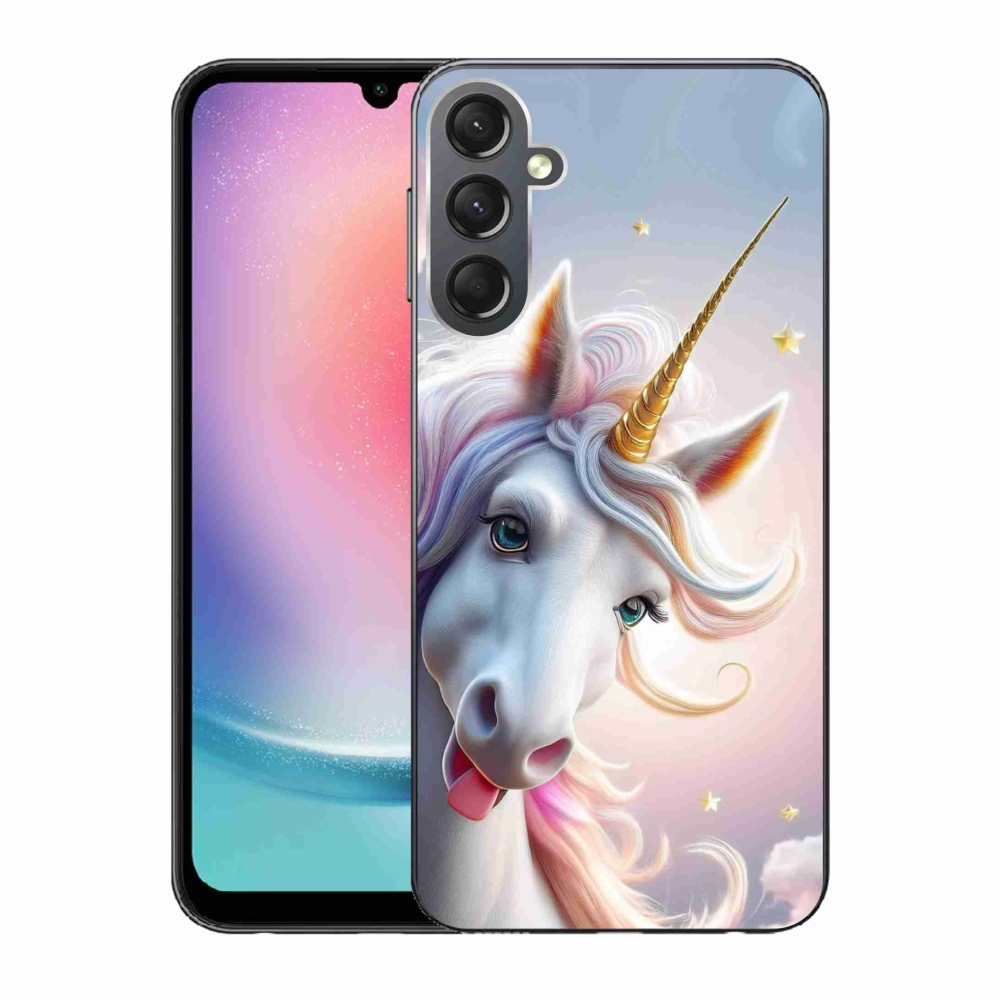 Zselés borítás mmCase Samsung Galaxy A24 készülékhez - vidám egyszarvú