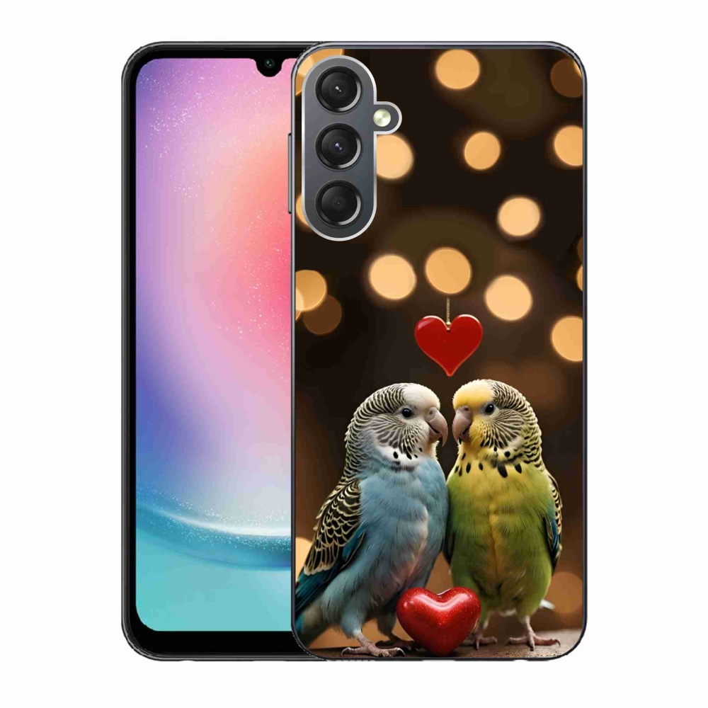 Gél borítás mmCase Samsung Galaxy A24 készülékhez - szerelmes papagájok