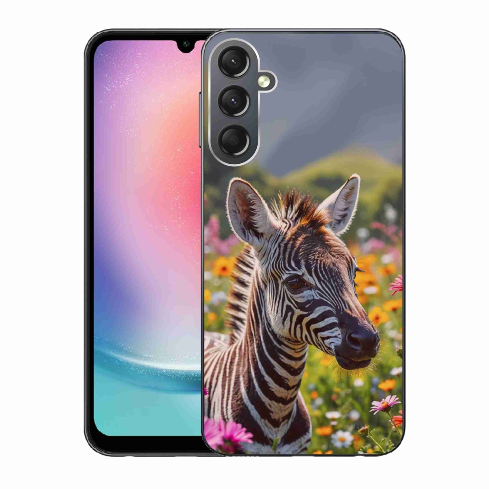 Zselés borítás mmCase Samsung Galaxy A24 készülékhez - zebra a réten