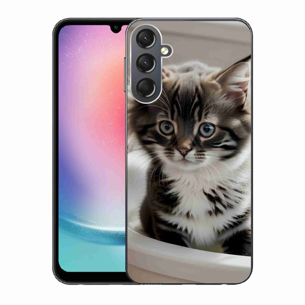 Gél borítás mmCase Samsung Galaxy A24 készülékhez - kíváncsi cica
