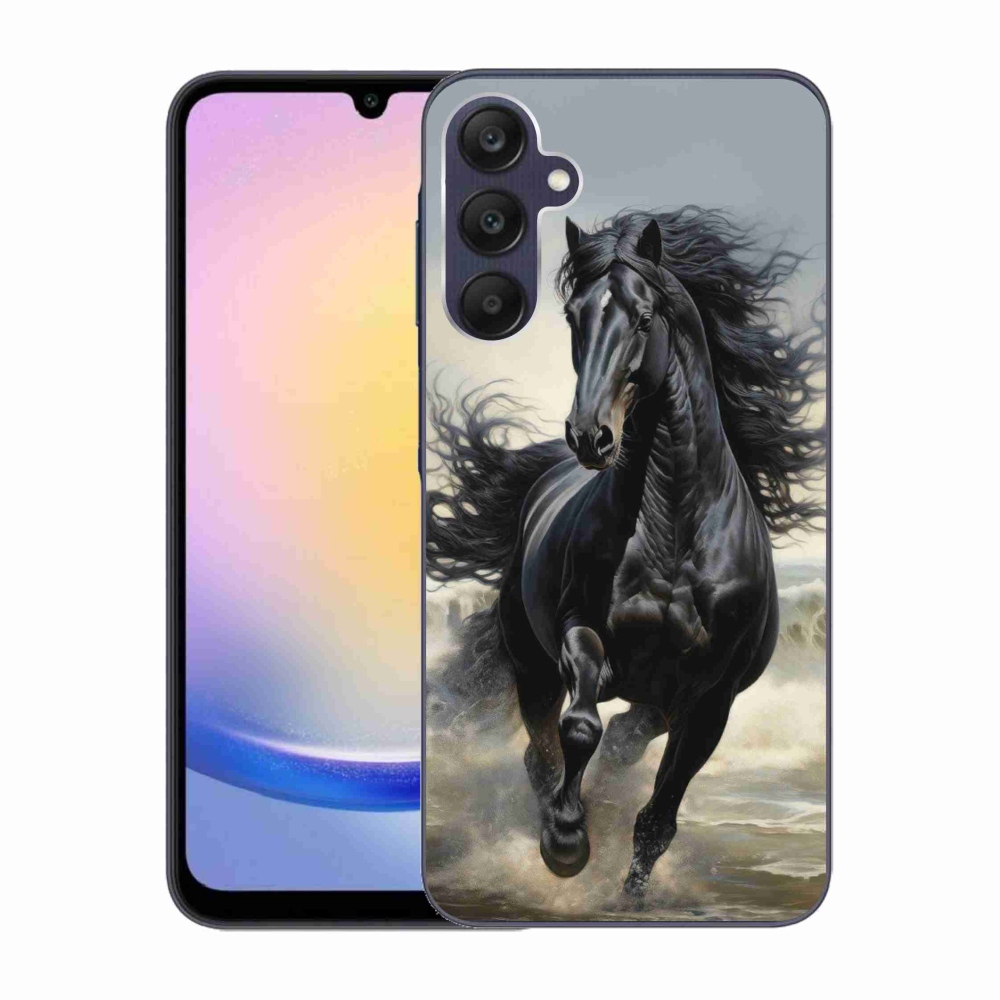 Gél borítás mmCase Samsung Galaxy A25 5G - fekete futó ló