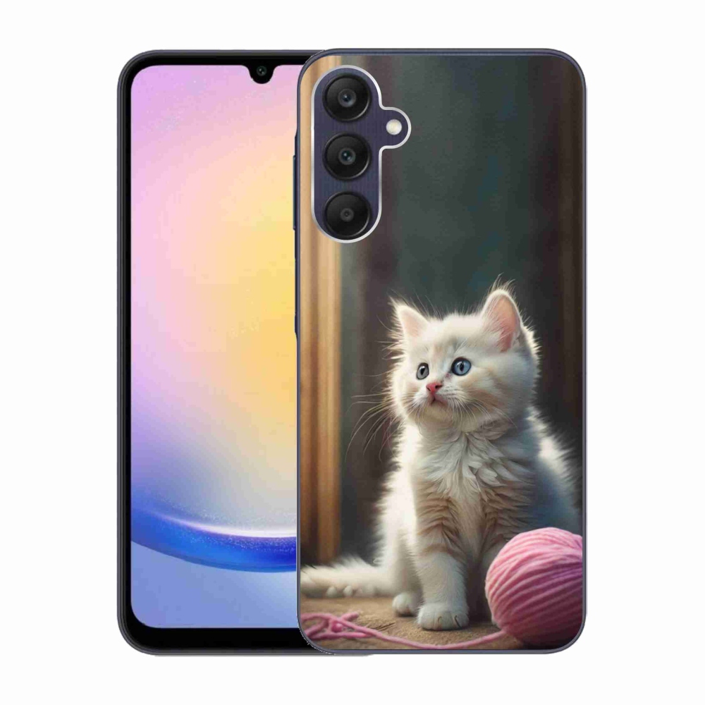 Gél védőhuzat mmCase Samsung Galaxy A25 5G - fehér cica 2