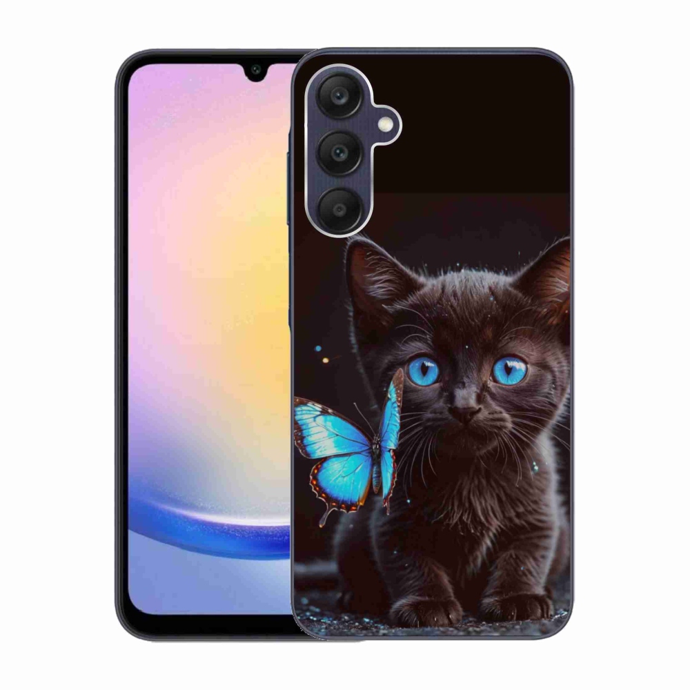 Gél védőhuzat mmCase Samsung Galaxy A25 5G - fekete cica 3