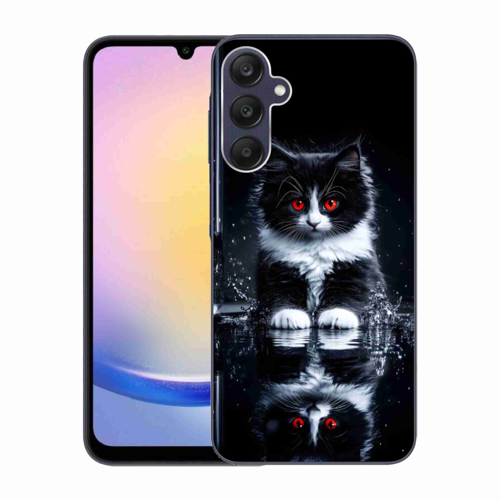 Gél védőhuzat mmCase Samsung Galaxy A25 5G - fekete-fehér cica