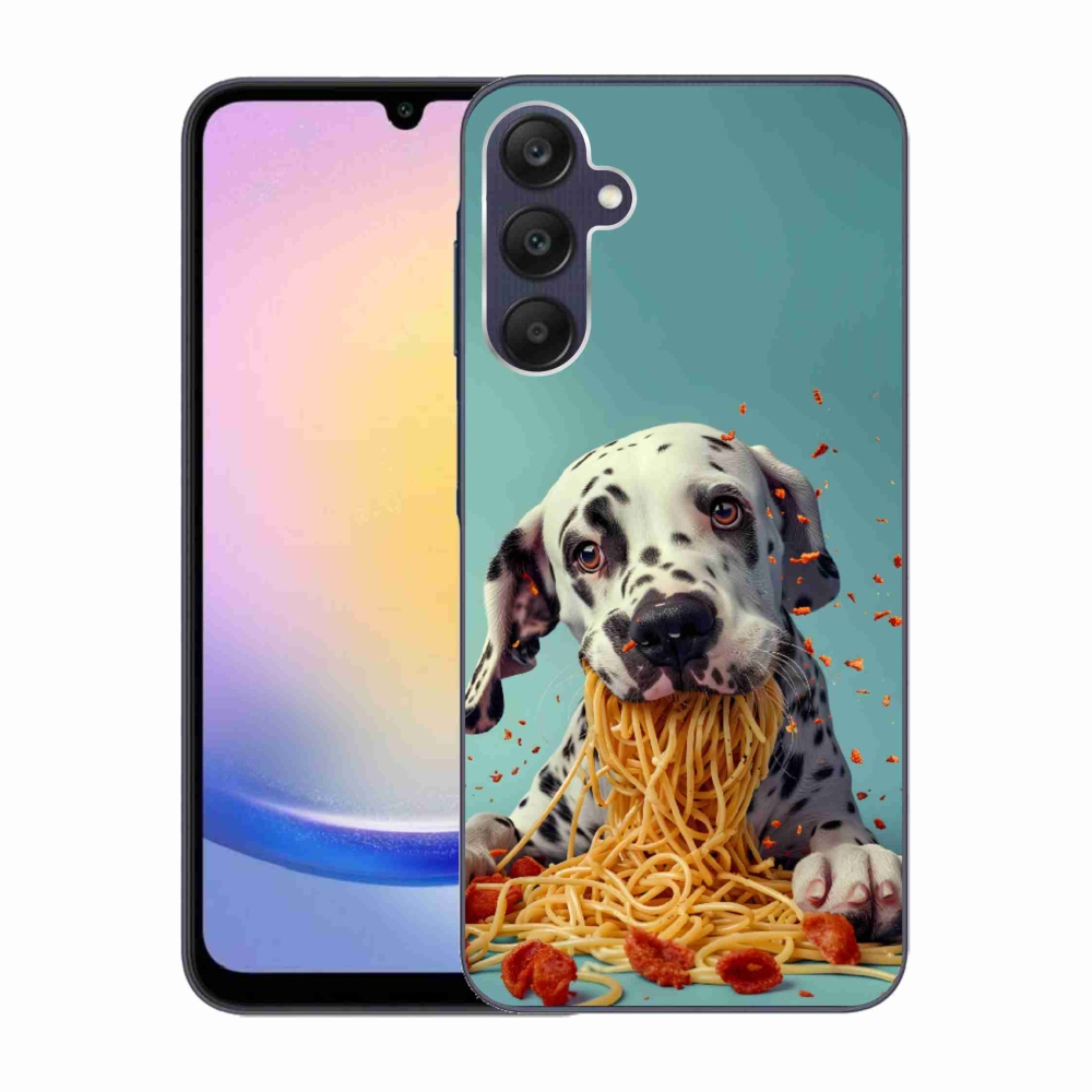 Zselés borítás mmCase Samsung Galaxy A25 5G - Dalmát és spagetti