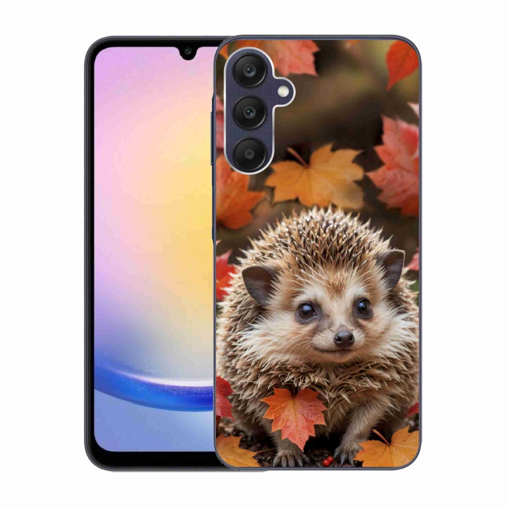 Zselés borító mmCase Samsung Galaxy A25 5G - sün a levelek között