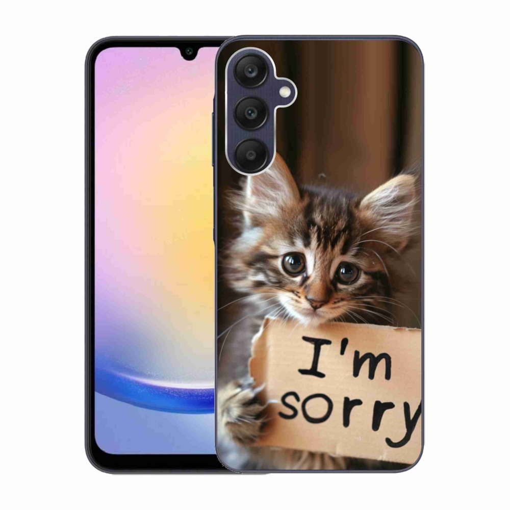 Zselés borítás mmCase Samsung Galaxy A25 5G - macska bocsánatkérés