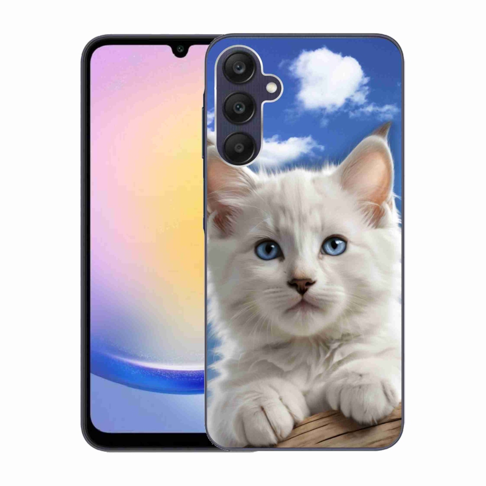Gél borítás mmCase Samsung Galaxy A25 5G - cica és felhők
