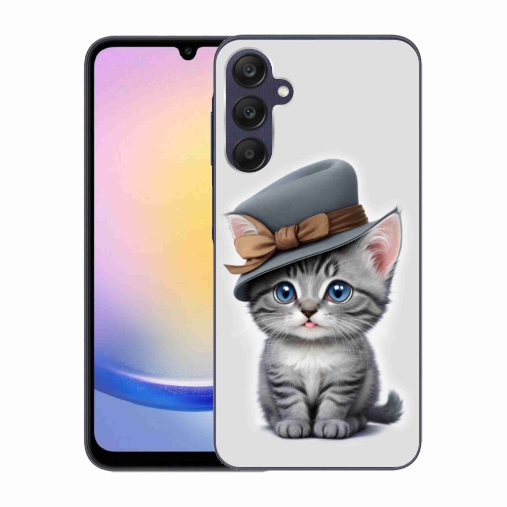 Gél borítás mmCase Samsung Galaxy A25 5G - cica sapkával