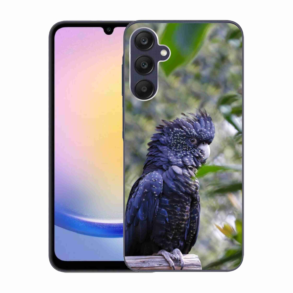 Zselés borítás mmCase Samsung Galaxy A25 5G - papagáj kakadu fekete