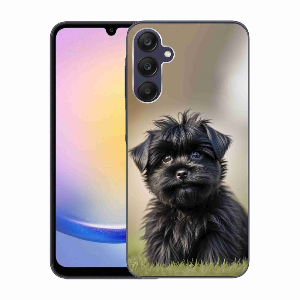 Gél védőhuzat mmCase Samsung Galaxy A25 5G - aranyos fekete kutya