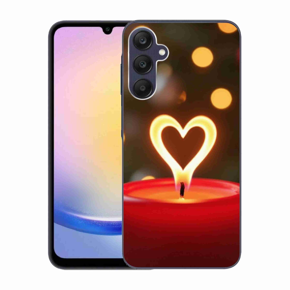Zselés borítás mmCase Samsung Galaxy A25 5G - láng szíve - Samsung Galaxy A25 5G számára