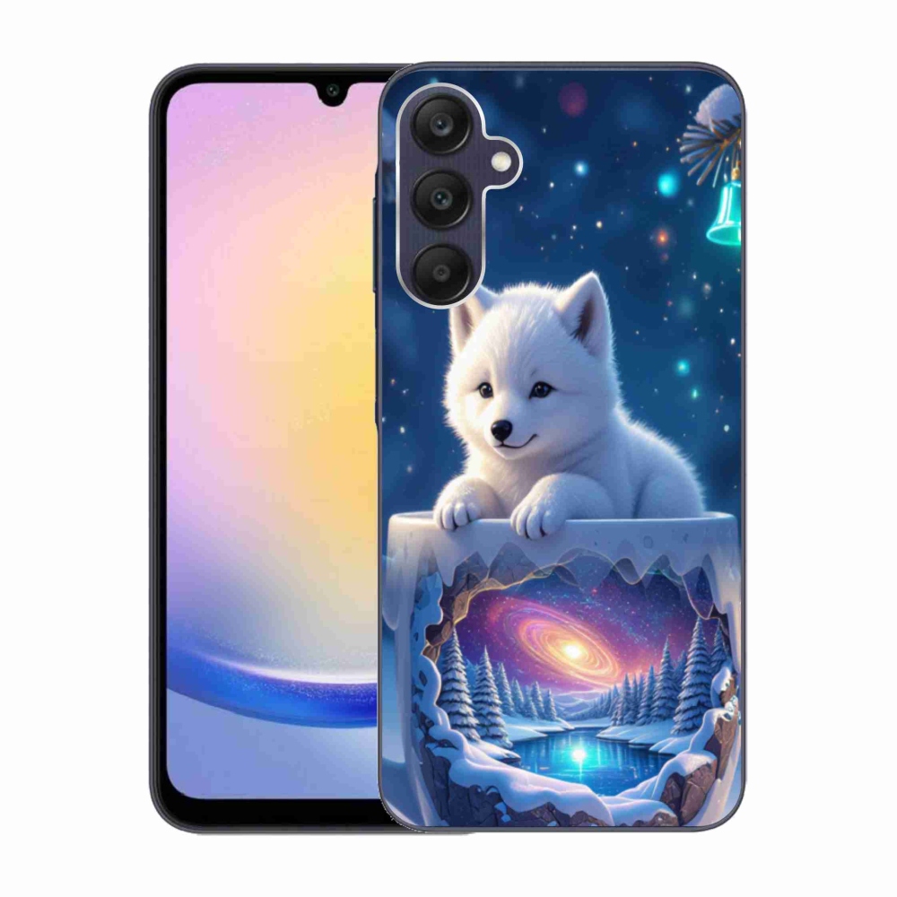 Gél borítás mmCase Samsung Galaxy A25 5G - Karácsonyi kölyökkutyushoz