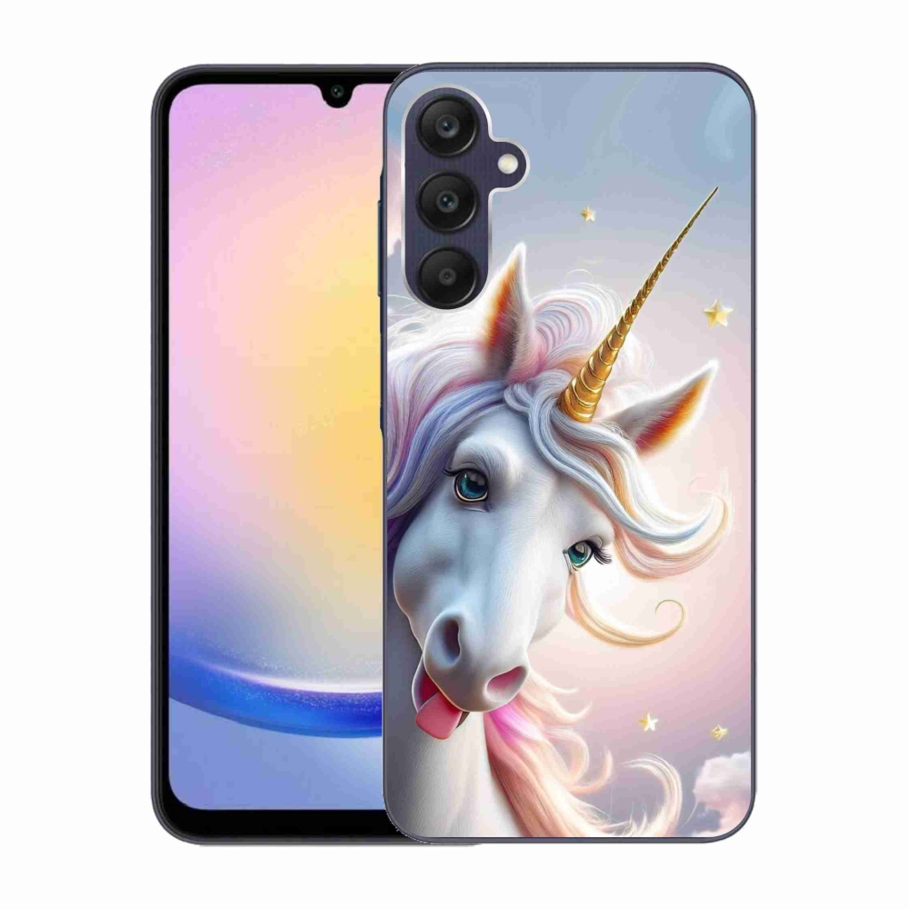 Zselés borítás mmCase Samsung Galaxy A25 5G - vidám egyszarvúhoz