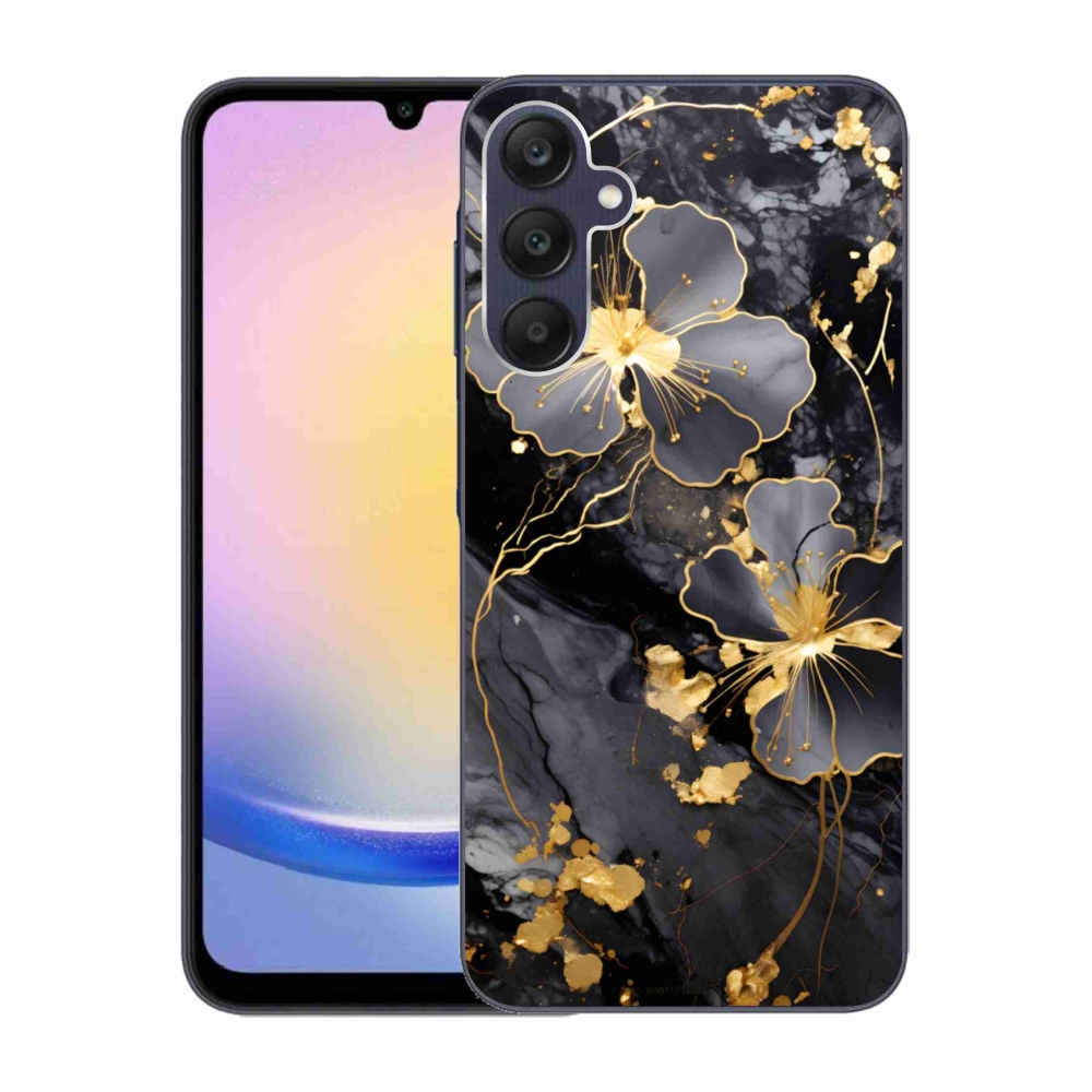 Gél borítás mmCase Samsung Galaxy A25 5G - arany virágok