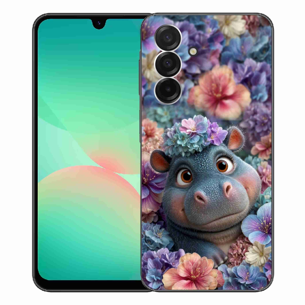 Zselés borító mmCase Samsung Galaxy A26 5G - víziló virágokkal