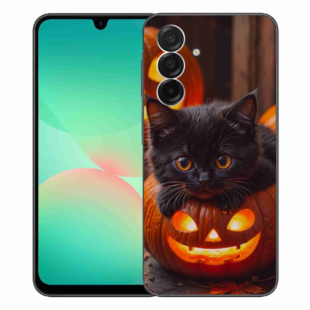 Gél borító mmCase Samsung Galaxy A26 5G - cica és tök - Samsung Galaxy A26 5G számára