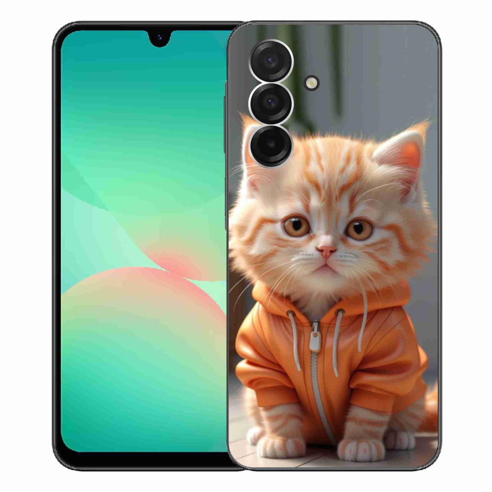 Gél borítás mmCase Samsung Galaxy A26 5G - cica melegítőben mmCase Samsung Galaxy A26 5G-hez