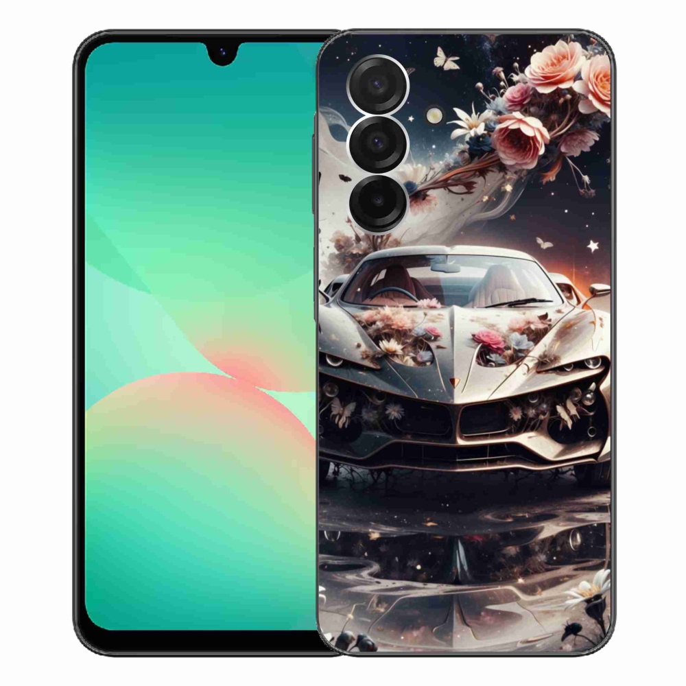 Gél borítás mmCase Samsung Galaxy A26 5G - virágos sportkocsihoz