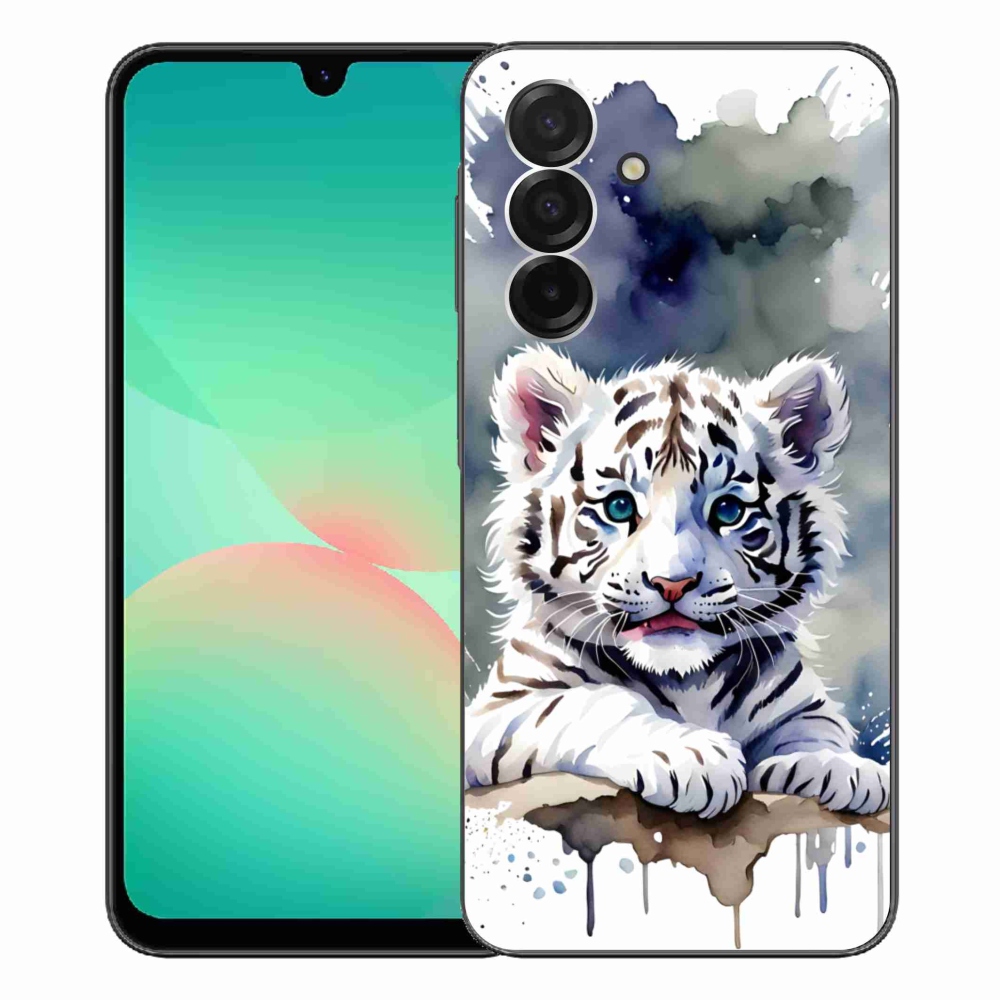 Zselés borítás mmCase Samsung Galaxy A26 5G - fehér tigriskölyökhöz