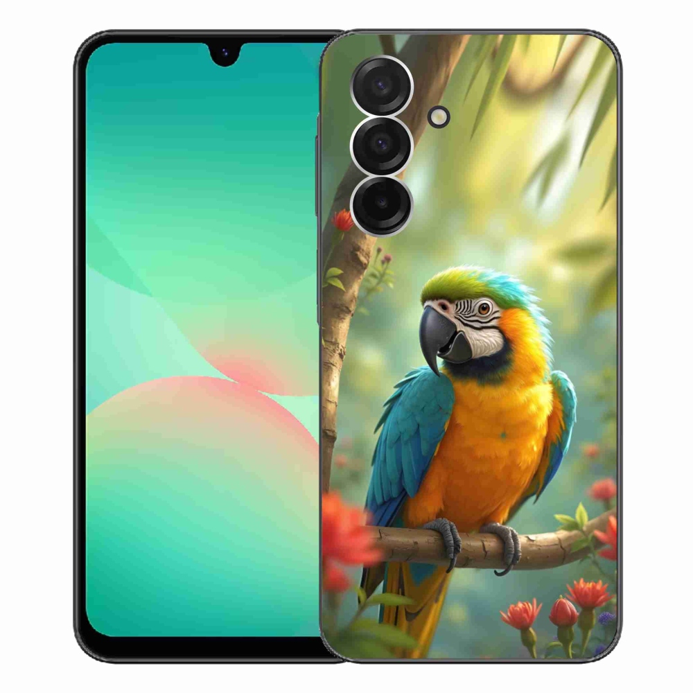 Zselés borítás mmCase Samsung Galaxy A26 5G - papagáj ara kék és sárga