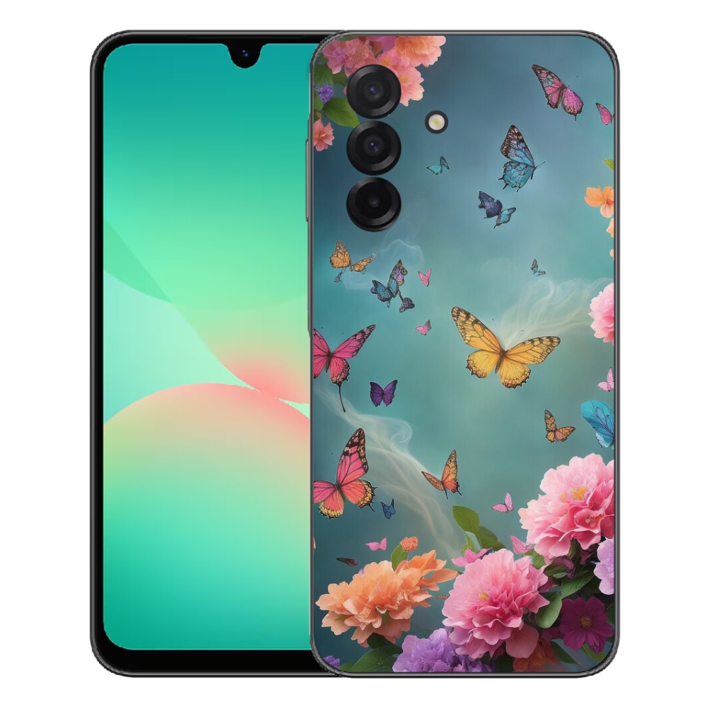 mmCase gél tok a Samsung Galaxy A27 5G-hez – színes virágok és pillangók